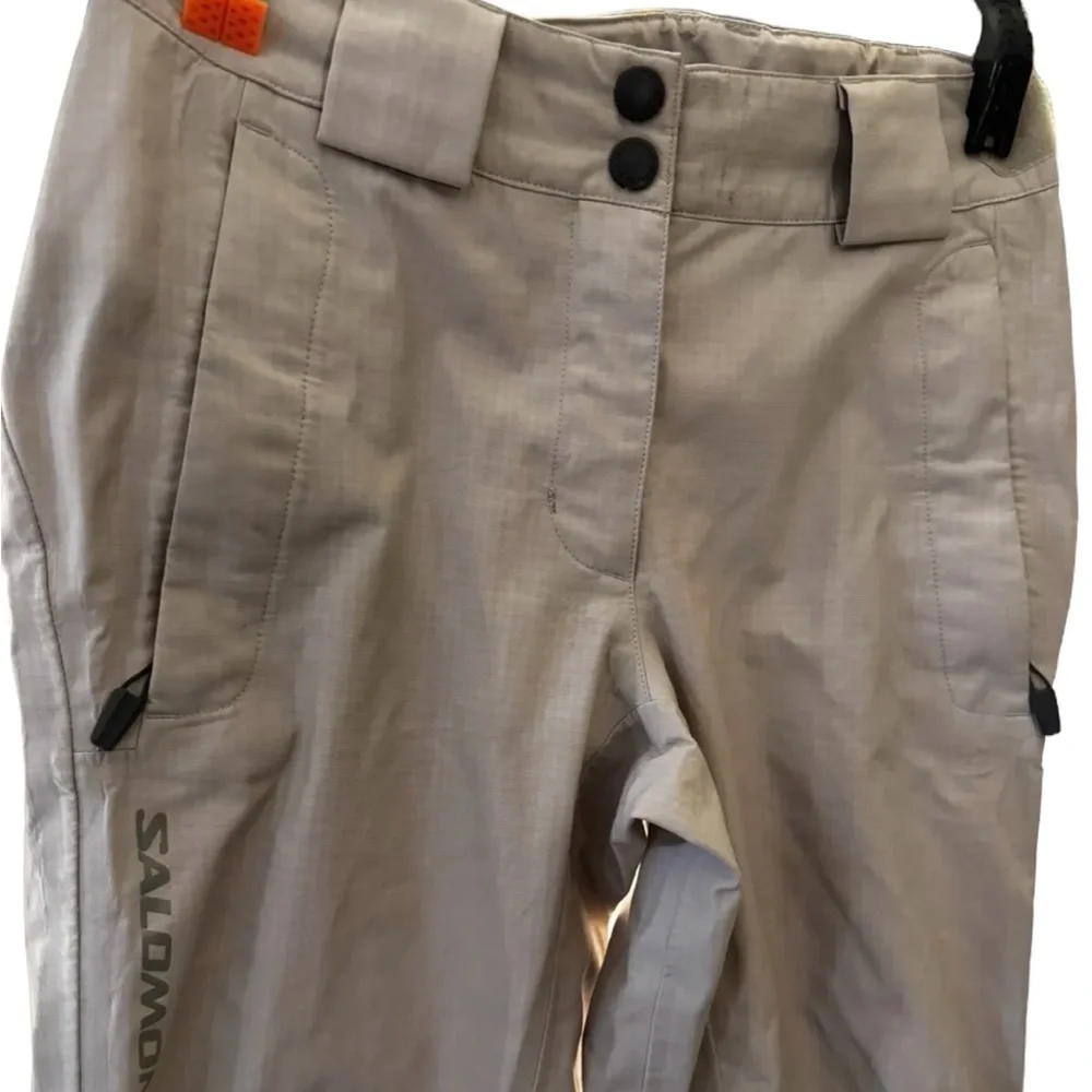 Salomon Advanced‎ Ski Snowboarding Men Unisex Pants Tan Logo Size 6